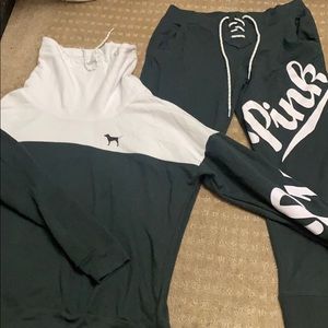 VS Pink Cowl neck sweatshirt with matching pants